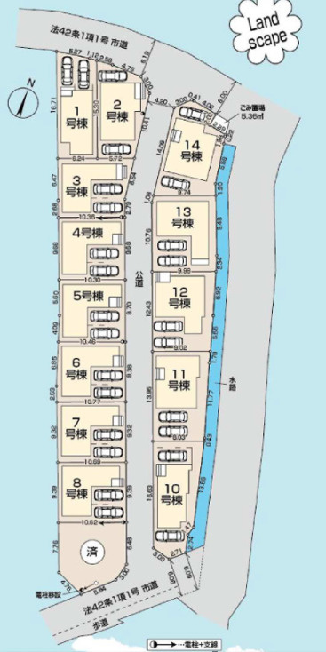 新築／富士見市渡戸1丁目　全14区画の区画図|駐車が苦手な方にも嬉しい前面６ｍ道路に面した住まい