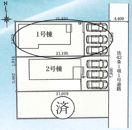 【区画図】 | 高崎市倉賀野町24-1期　1号棟