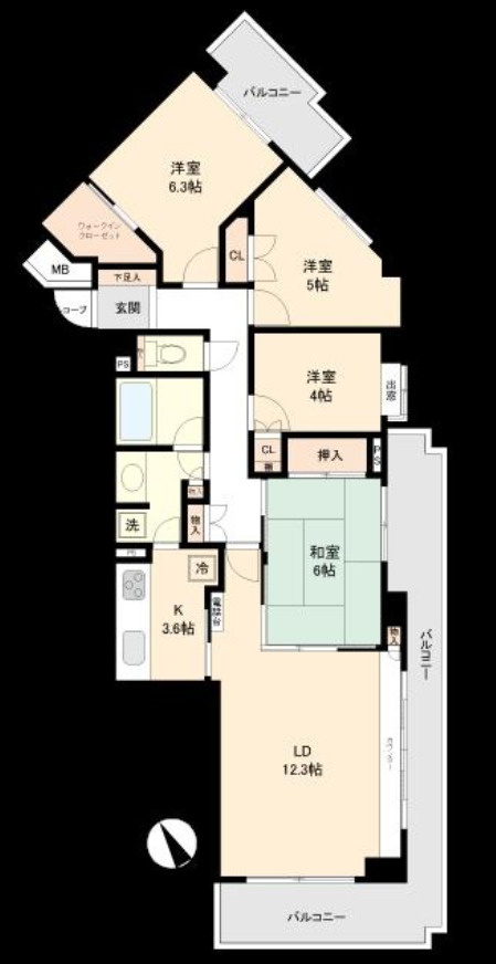 プラザクレスト横浜上永谷【仲介手数料無料】の間取り