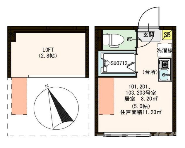 荒川区町屋３丁目のアパートの間取り