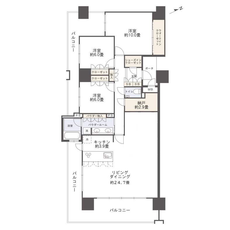 MJRザ・ガーデン鹿児島中央の間取り
