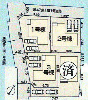 あきる野市五日市　新築戸建全4棟の区画図