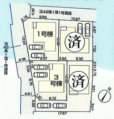 あきる野市五日市　新築戸建全4棟の区画図