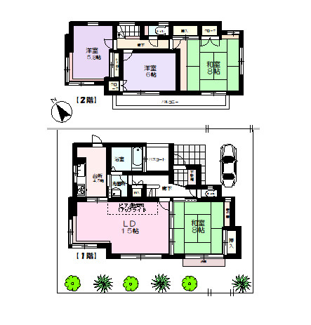 守谷市みずき野７丁目の一戸建ての間取り|４LDK、１０８㎡、採光南に面する