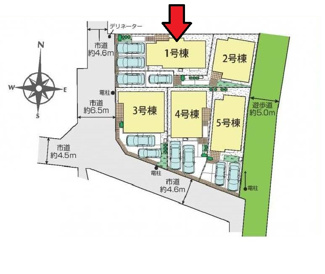 【区画図】 | 府中市四谷４丁目新築戸建 | １号棟。ほかの区画もございます。