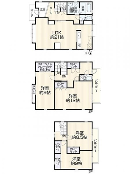 【間取り】 | 焼津市本町3丁目　中古戸建 | 広々リビングの4LDK♪
全部屋にクローゼットが設置されていますので、お部屋を広々と使っていただけます♪