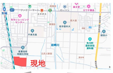 【地図】はなだてタウンやはば 区画No.8-8