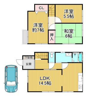 【間取り】 | 川西市西畦野2丁目3-4　中古一戸建て
