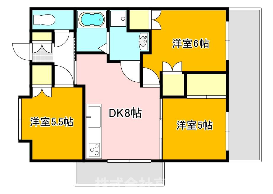 アサート木屋瀬の間取り