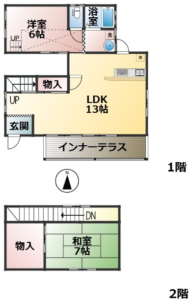 高島市マキノ町蛭口中古戸建の間取り