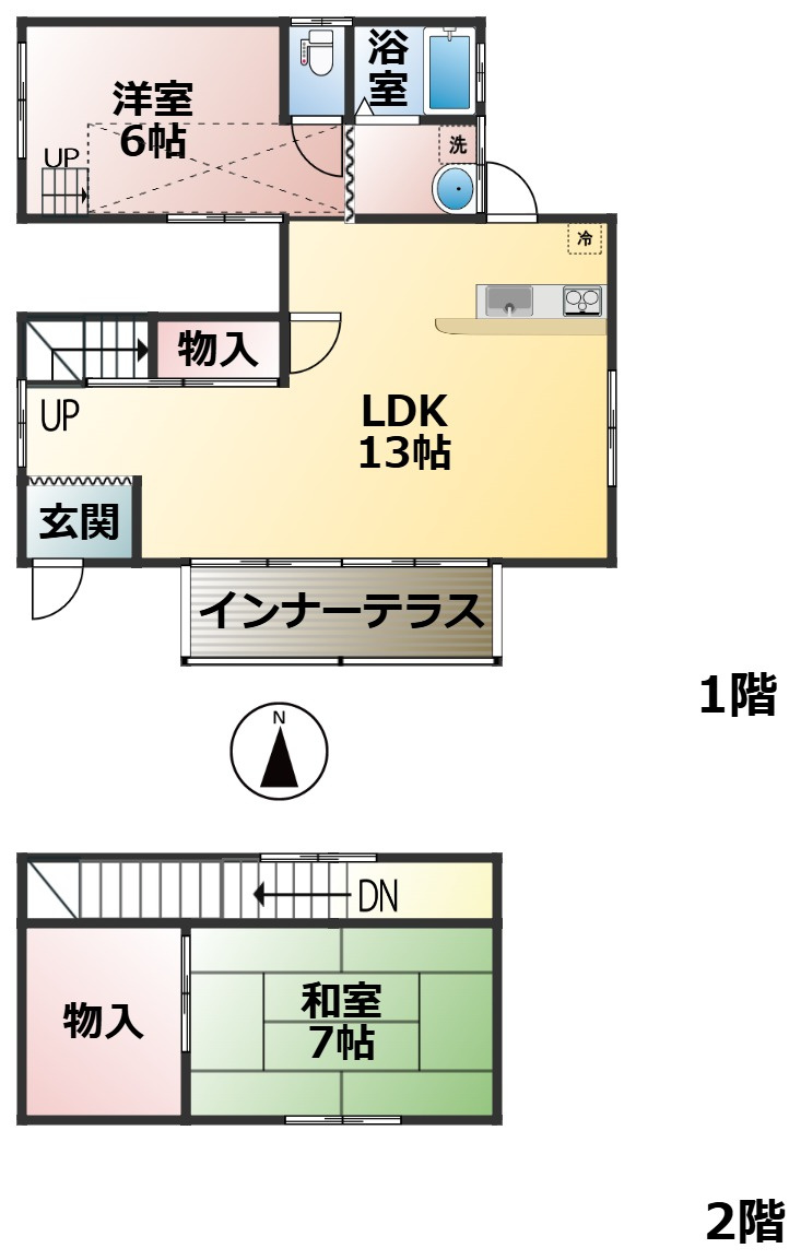 高島市マキノ町蛭口中古戸建の間取り