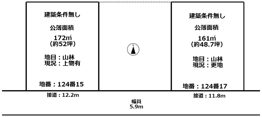 高島市マキノ町蛭口中古戸建の土地図