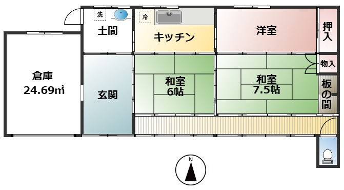 高島市新旭町藁園中古戸建の間取り