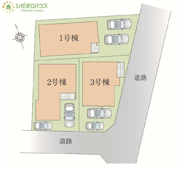 【区画図】 | 我孫子市寿4期　新築戸建　3号棟 | ご家族でお車に乗る方に！駐車場2台分あります！
（3号棟）
