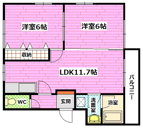 グランスエ富永Ⅱの間取り
