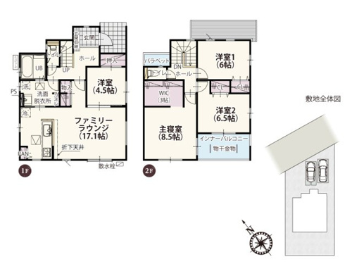 【間取り】 | LDKは自然光を取り入れやすく明るく暖かい南向き！隣接した洋室の扉を開ければ約21.6帖の広々空間として利用できる開放的な憩いのスペースです♪