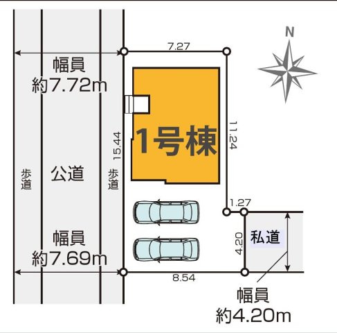 三鷹市井口５丁目 中央線 武蔵境駅 新築戸建の区画図