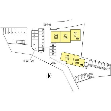 ファミール・ド・鹿児 B棟の区画図