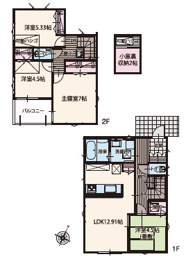 所沢市山口　全3棟　新築戸建　いろどりタウンの間取り