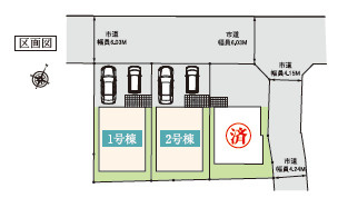 所沢市山口　全3棟　新築戸建　いろどりタウンの区画図
