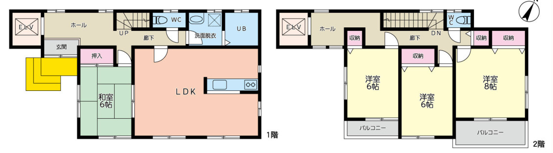 野田市上花輪　中古戸建の間取り