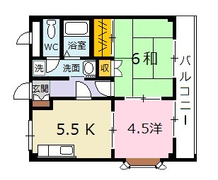 広島市安佐北区深川２丁目のアパートの間取り