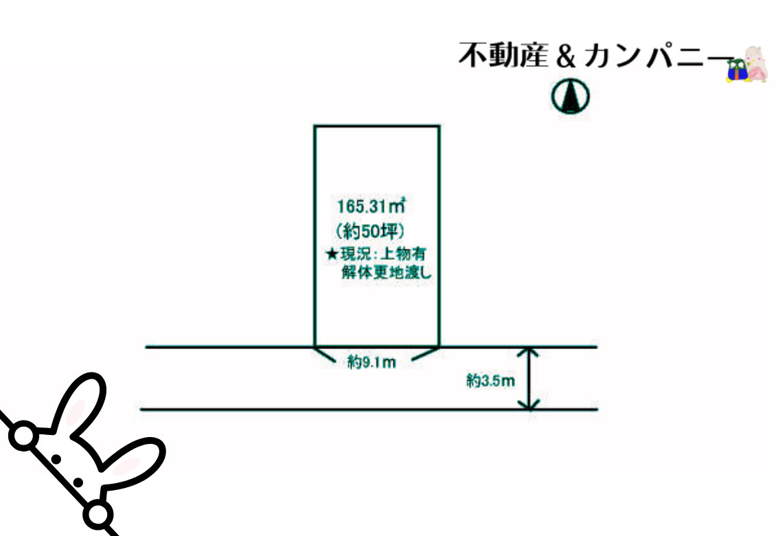 松山市梅田町の売地の土地図