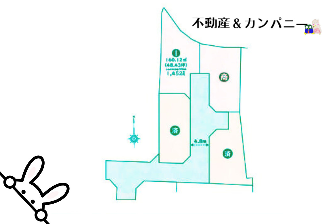 松山市正円寺４丁目の売地の土地図