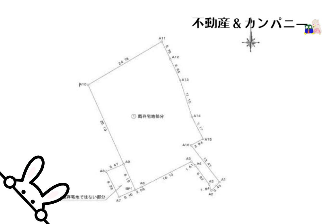 伊予市上三谷の売地の土地図
