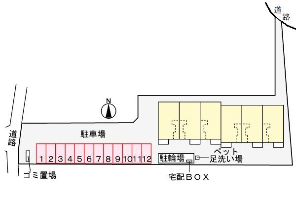 オーチャードＤの駐車場|駐車場