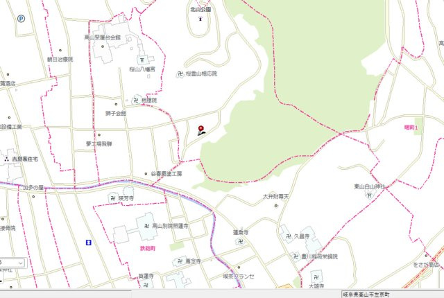 10/11新規　戸建　高山市左京町　680万　成約の地図