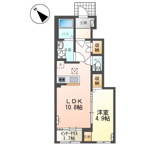 新潟市西区内野西2丁目新築アパートの間取り