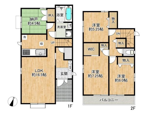 【間取り】 | 明石市大久保町高丘2丁目　2号棟　新築戸建