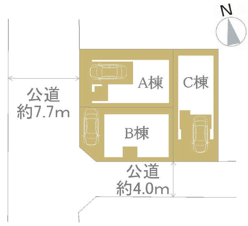 【横浜市保土ケ谷区常盤台59-4全3棟新築戸建て】★仲介手数料無料★（常盤台小学校・保土ケ谷中学校）の区画図