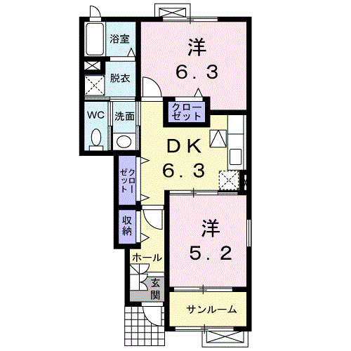 マ－ブル　Ⅱの間取り