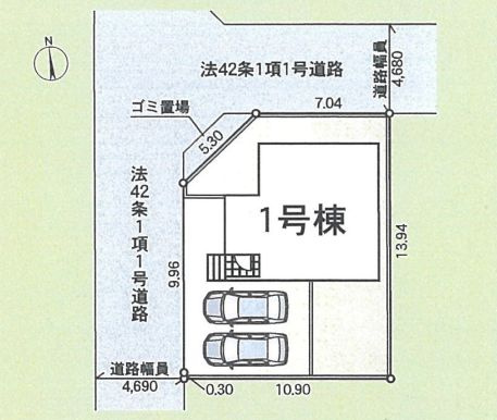綾瀬市深谷中7丁目新築戸建て　第21-1号棟の区画図|区画図「綾瀬市深谷中7丁目新築戸建て　1号棟」