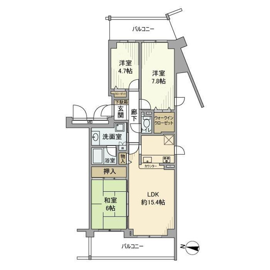 【間取り】 | ローレルスクエア登美ヶ丘第Ⅰ期１番館