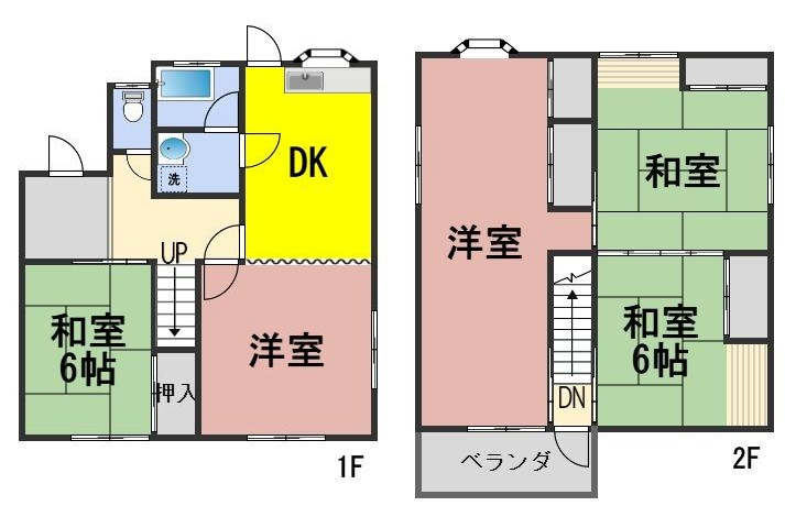 ６５９９３　岐阜市粟野東4丁目中古戸建ての間取り