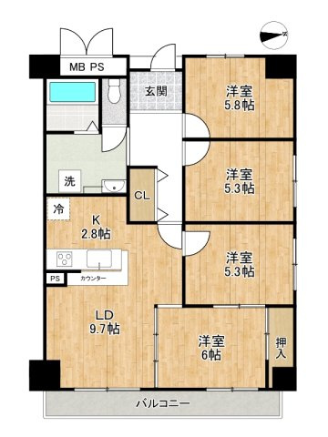 クリーンピア姫路白浜の間取り