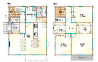 【土地図＋建物プラン例】 | グランファミーロみそら４丁目 | 建物プラン例