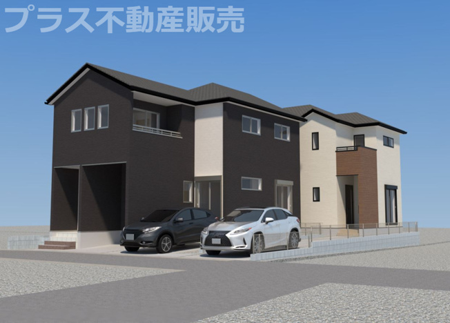 【外観】 | 福岡市早良区原4丁目1期　2号棟（全2棟）【仲介手数料無料・0円】 | 完成イメージの外観パースです。