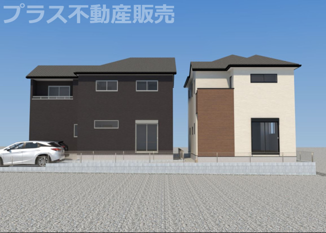 【外観】 | 福岡市早良区原4丁目1期　2号棟（全2棟）【仲介手数料無料・0円】 | 完成イメージの外観パースです。