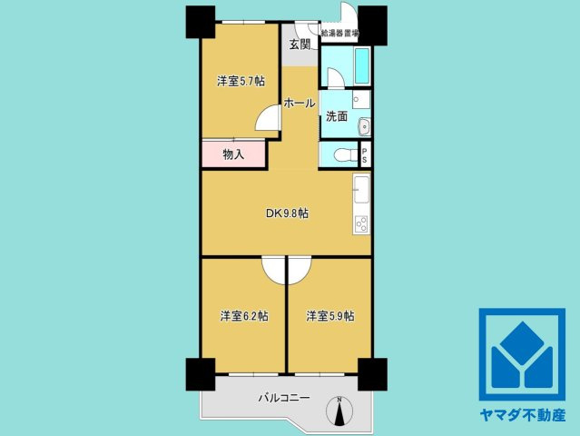 桂川ハイツ1号館の間取り
