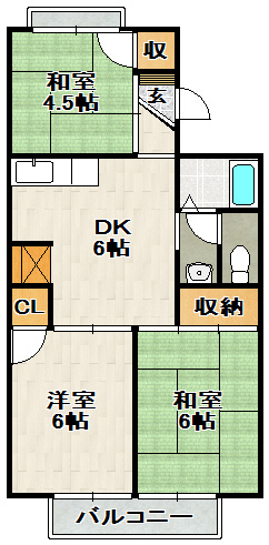ハートランド逆瀬川の間取り