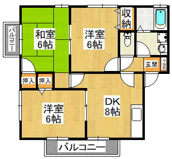 シャルマン上山の間取り