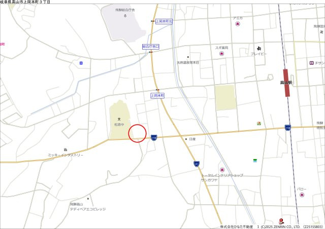 11/3価格変更　土地　高山市上岡本町6,690万の地図