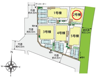 【外観】 | 府中市四谷４丁目　全５棟　2号棟　仲介手数料無料 | 現地写真