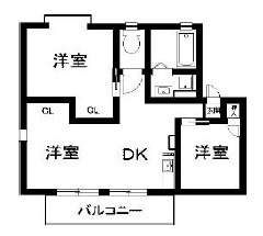 セジュールながねＢの間取り