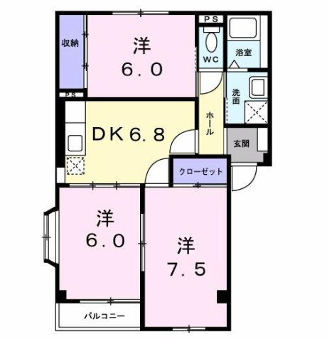 ローズパーク戸ケ崎　　 刈谷市近郊の賃貸はクラスホームの間取り