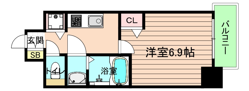 大阪市都島区都島北通２丁目の賃貸マンションの間取り